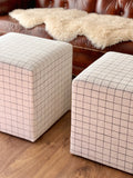 Pair of 19” cubed window paine ottomans $180 pair